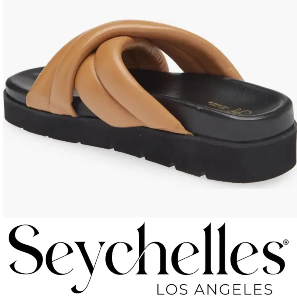 NEW Seychelles Driving Force Platform Sandal in Tan Leather 6